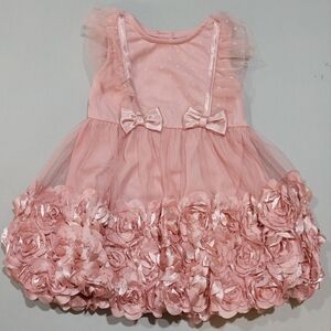NWOT Pink Nanette Baby Lace Floral Dress. Size 24 Months.